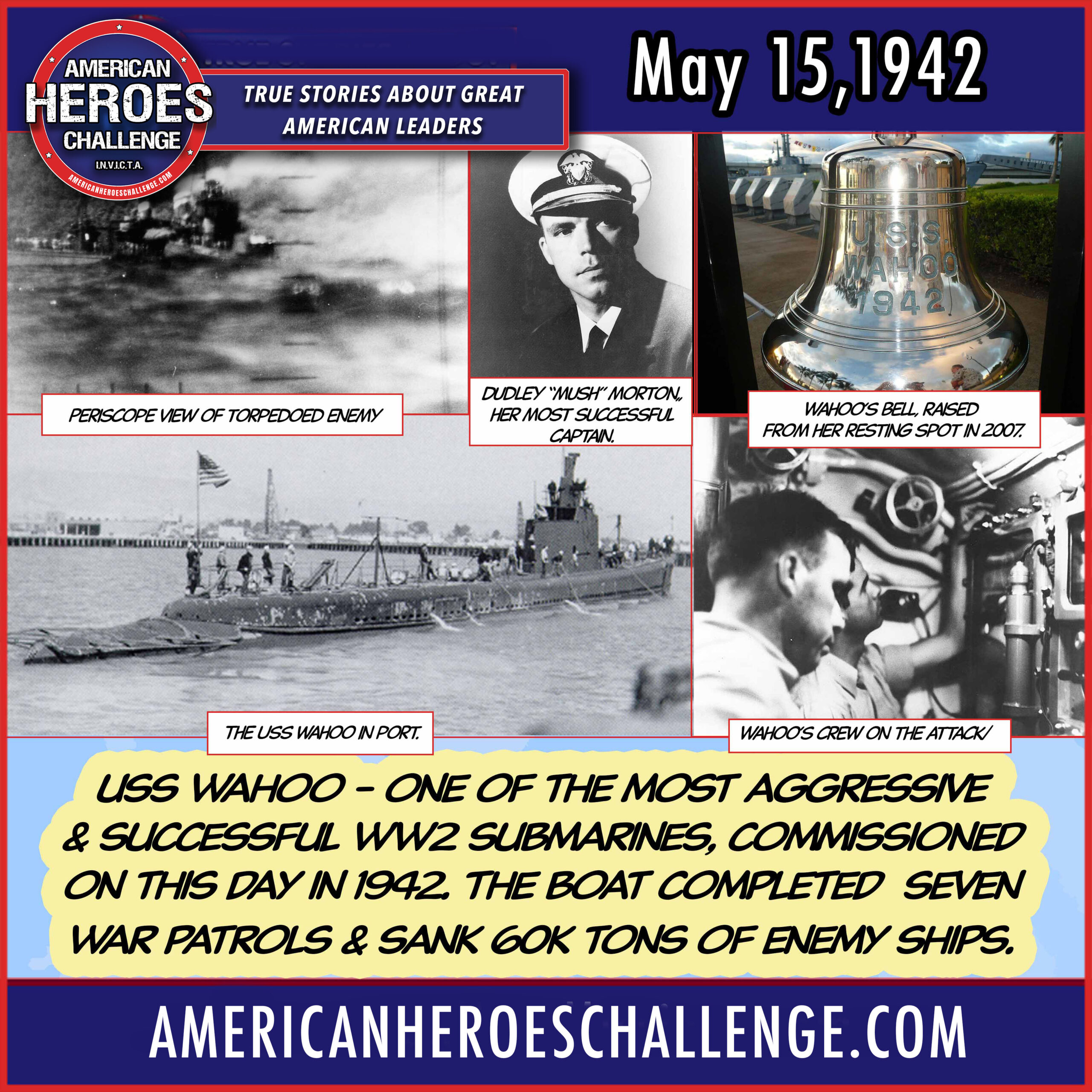 Featured image for “May 15 USS Wahoo Sails”